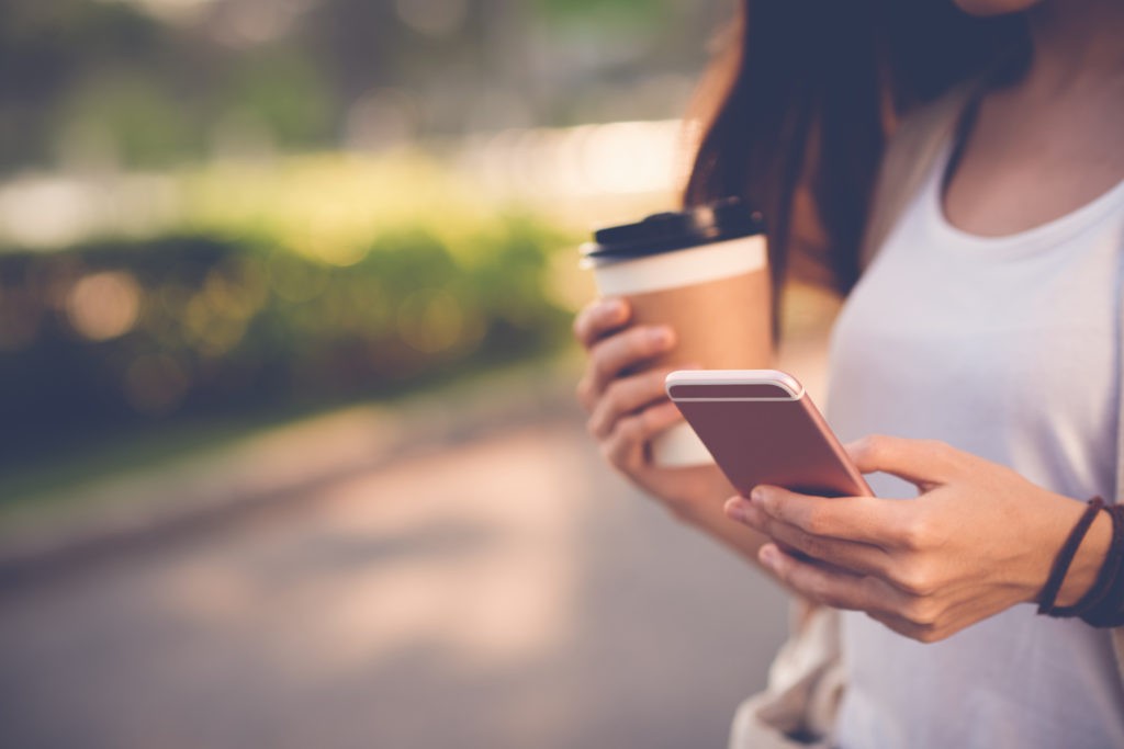 girl working on eye-catching instagram posts