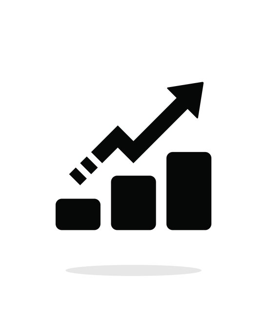 Graph and arrow pointing up