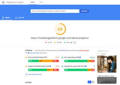 google-pagespeed-insights-tool-screenshot