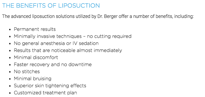 benefits of liposuction seo