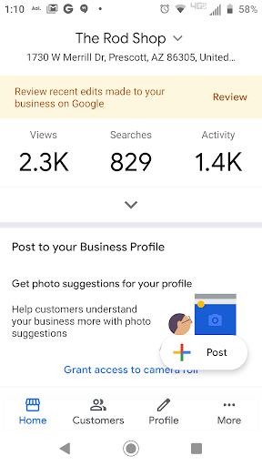 GBP APP encourages Posts