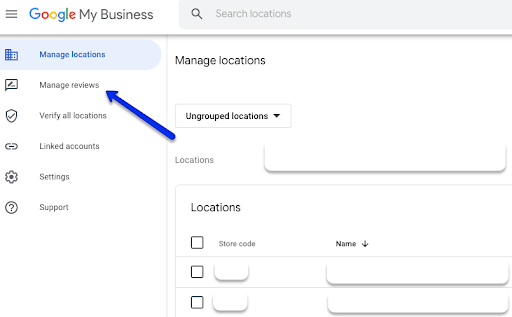 How to access Manage Reivews on GBP